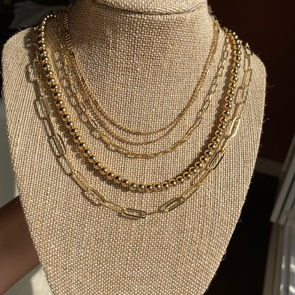 14K Gold Plated Large Paperclip Chain Necklace - Picture 5 of 7
